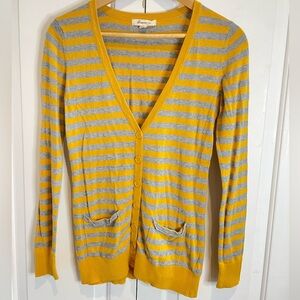 Lightweight cardigan - yellow & grey